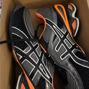 Asics Black and Orange Sneakers